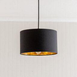 Valuelights Reni Black & Gold Inner Drum Ceiling Lamp Shade (D)25Cm - thumbnail 1