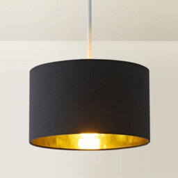 Valuelights Reni Black & Gold Inner Drum Ceiling Lamp Shade (D)25Cm - thumbnail 3