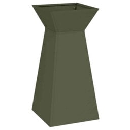 Berkfield Modern Garden Pillar Planter With Bowl Olive Green 35X35X73 Cm Steel