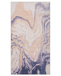 Beliani 80 X 150 Cm Beige Grey Marbled Area Rug With Anti-Slip Underlay, Low-Pile Indoor Runner - thumbnail 1
