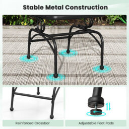 Costway Patio Rocking Chairs Set Of 2 Outdoor Dining Chairs With Metal Mesh Backrest - thumbnail 9