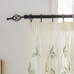 Luxury Living Leaf Embroidered Tulle Voile Curtains Pencil Pleat Sage - thumbnail 8