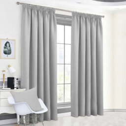 Aspire Homeware Light Grey Plain Blackout Curtains Room Darkening Pencil Pleat Curtain Pair (W) 168Cm X (D)228Cm - thumbnail 8