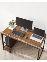 Songmics Vasagle Computer Desk, Writing Desk With 2 Shelves On Left Or Right, Work Table For Office Living Room, Steel Frame, Industrial - thumbnail 7