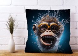 Warren Reed Designer Splashart Cheeky Chimp Face Cushions 45Cm X 45Cm - thumbnail 2