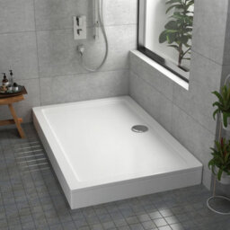 Royal Bathrooms 1400 X 900mm Rectangular Stone Shower Enclosure Tray With Riser Kit Gloss White 30mm Slimline - thumbnail 1