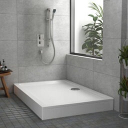 Royal Bathrooms 1400 X 900mm Rectangular Stone Shower Enclosure Tray With Riser Kit Gloss White 30mm Slimline - thumbnail 4