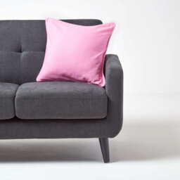 Homescapes Cotton Plain Pink Cushion Cover, 30 X 30 Cm - thumbnail 4