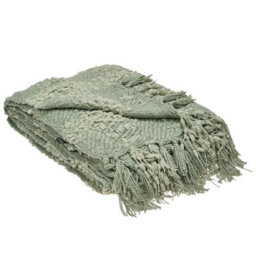 Beliani Blanket Vella Fabric 150 X 200 Cm Green