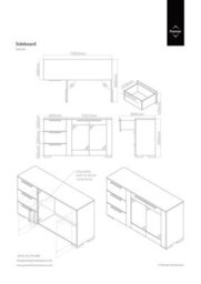 Orsina Walnut Veneer Finish Wooden Sideboard, Modern Storage Sideboard With Drawers & Glass Cabinet, Long Sideboard - thumbnail 3