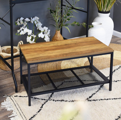 Candlelight 90Cm Fsc Mdf Yellow Oak Coffee Table Home