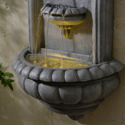 Teamson Home Lion Head Wall-Mounted Garden Fountain Led Lighting, Natural Stone - thumbnail 6