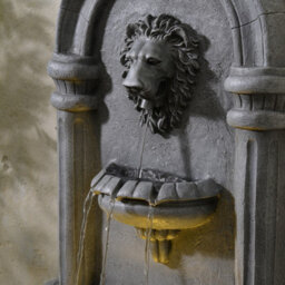 Teamson Home Lion Head Wall-Mounted Garden Fountain Led Lighting, Natural Stone - thumbnail 5