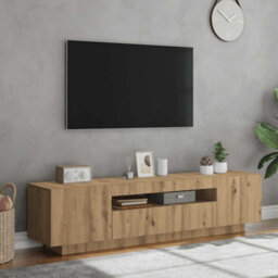 Berkfield Tv Cabinet With Led Lights Artisan Oak 160X35X40 Cm Engineered Wood - thumbnail 4
