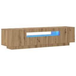 Berkfield Tv Cabinet With Led Lights Artisan Oak 160X35X40 Cm Engineered Wood - thumbnail 3