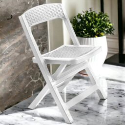 Urbn-Garden Urbngarden 88Cm Height 4 Pcs Collapsible Outdoor Folding White Garden Chairs Camping Patio Lounge