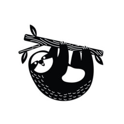 Decortie Modern Metal Wall Art Slothy Home Ornament Decorative Minimalist Design Hanging Wall Sculpture, Black - thumbnail 2