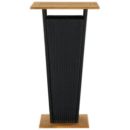 Berkfield 5 Piece Garden Bar Set With Cushions Poly Rattan Black - thumbnail 8