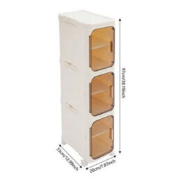 3-Tier Narrow Freestanding Bathroom Storage Cabinet With 4 Wheels - thumbnail 2