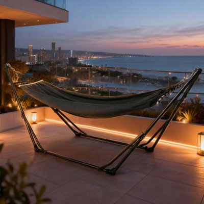 Mountview 2-In-1 Foldable Hammock Chair Bed Portable Steel Frame 200Kg Capacity - image 1