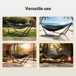 Mountview 2-In-1 Foldable Hammock Chair Bed Portable Steel Frame 200Kg Capacity - thumbnail 9