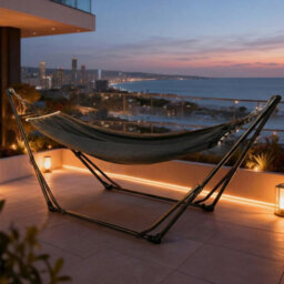 Mountview 2-In-1 Foldable Hammock Chair Bed Portable Steel Frame 200Kg Capacity - thumbnail 1