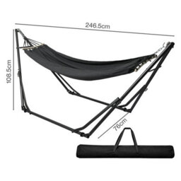 Mountview 2-In-1 Foldable Hammock Chair Bed Portable Steel Frame 200Kg Capacity - thumbnail 2