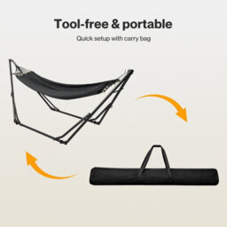 Mountview 2-In-1 Foldable Hammock Chair Bed Portable Steel Frame 200Kg Capacity - thumbnail 7