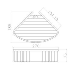 Plum&clay Solid Brass Single Corner Black Shower Basket - thumbnail 4