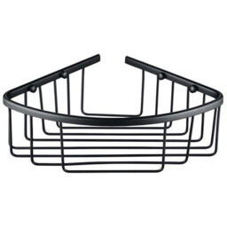 Plum&clay Solid Brass Single Corner Black Shower Basket - thumbnail 1