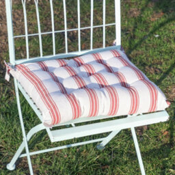 Dibor Set Of 6 Red Striped Indoor Furniture Dining Chair Seat Pads (L)40Cm X (W)40Cm - thumbnail 3