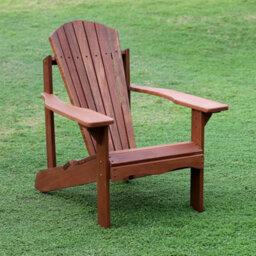 Walplus Furinno Tioman Hardwood Adirondack Patio Chair In Teak Oil, Natural - thumbnail 1
