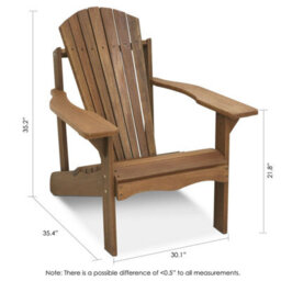 Walplus Furinno Tioman Hardwood Adirondack Patio Chair In Teak Oil, Natural - thumbnail 4