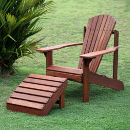 Walplus Furinno Tioman Hardwood Adirondack Patio Chair In Teak Oil, Natural - thumbnail 5