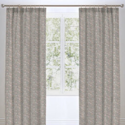 Appletree Roselle 100% Cotton Grey Fully Lined Pair Of Tab Top Curtains