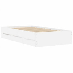 Berkfield Bed Frame With Drawers Without Mattress White 90X200 Cm - thumbnail 4