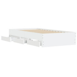 Berkfield Bed Frame With Drawers Without Mattress White 90X200 Cm - thumbnail 5
