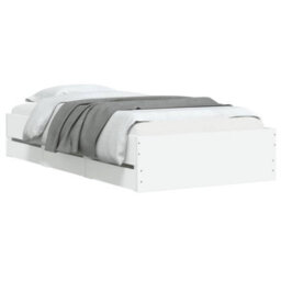 Berkfield Bed Frame With Drawers Without Mattress White 90X200 Cm - thumbnail 3