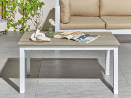 Beliani Garden Dining Table Messina 100 Cm 52 Cm White - thumbnail 2