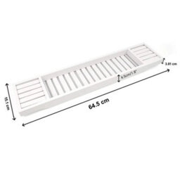 White Bamboo Over The Bath Tub Rack Shower - thumbnail 2