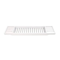 White Bamboo Over The Bath Tub Rack Shower - thumbnail 1
