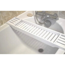 White Bamboo Over The Bath Tub Rack Shower - thumbnail 4