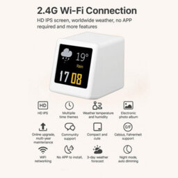 Led Dynamic Display, 1.54 Inch Ips Screen Weather Temperature Humidity Gif Animation Digital Clock,built In Network Server Orange - thumbnail 3
