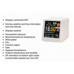 Led Dynamic Display, 1.54 Inch Ips Screen Weather Temperature Humidity Gif Animation Digital Clock,built In Network Server Orange - thumbnail 7