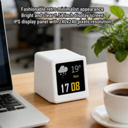 Led Dynamic Display, 1.54 Inch Ips Screen Weather Temperature Humidity Gif Animation Digital Clock,built In Network Server Orange - thumbnail 5