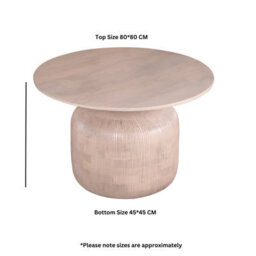 Buttercup Farm Valencia Round Coffee Table - Cane & Mango Wood - L80 X W80 X H45 Cm - thumbnail 6