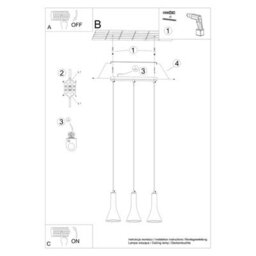 Luminosa Lighting Luminosa Rea Modern Bar Pendant Ceiling Light Concrete 3X E14 - thumbnail 6