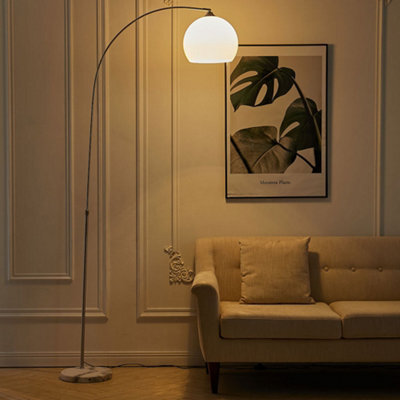 Living And Home Modern Arched Floor Lamp With Marble Base Bedroom Living Room Reading Light Adjustable Hight - image 1