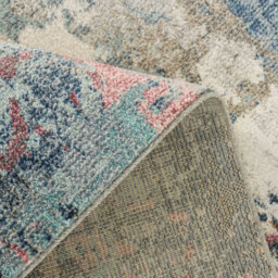 Loomed Navy Blue Multicoloured Abstract Distressed Soft Fireside Living Area Rug 60Cm X240Cm - thumbnail 9