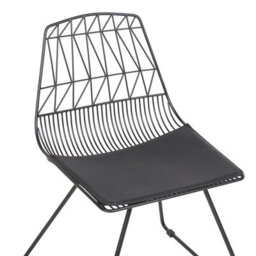 Wyld And Coco Novahome Two Dining Chairs Black Metal Frame Faux Leather - Pair - Industrial Style - thumbnail 7